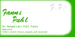 fanni puhl business card
